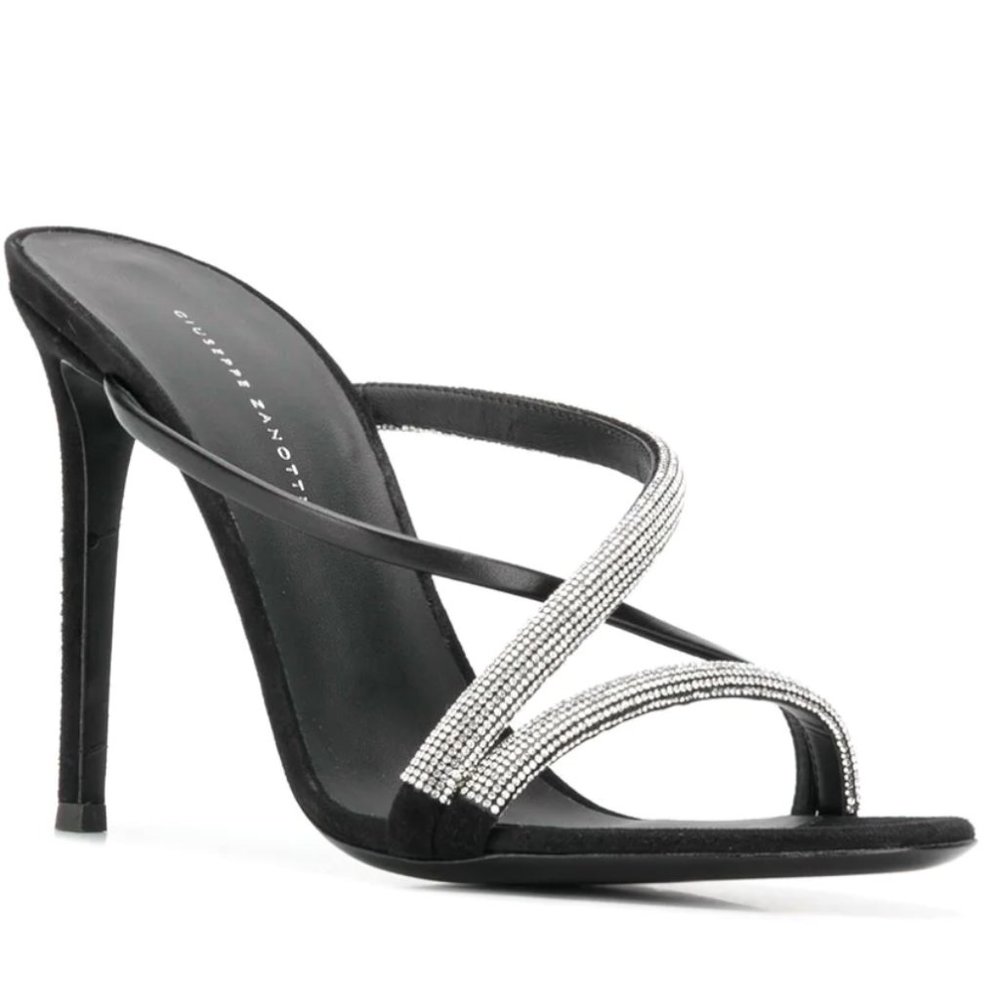 Giuseppe Zanotti Crystal-Embellished Stappy Mules - Picture 1 of 11